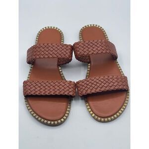 ROSY Brown Braided Strap‎ Sandal Women's Size 38